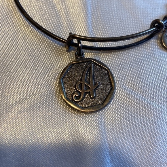 𝅺Alex and Ani Letter A Silver Charm Bangle Bracelet - Picture 3 of 4